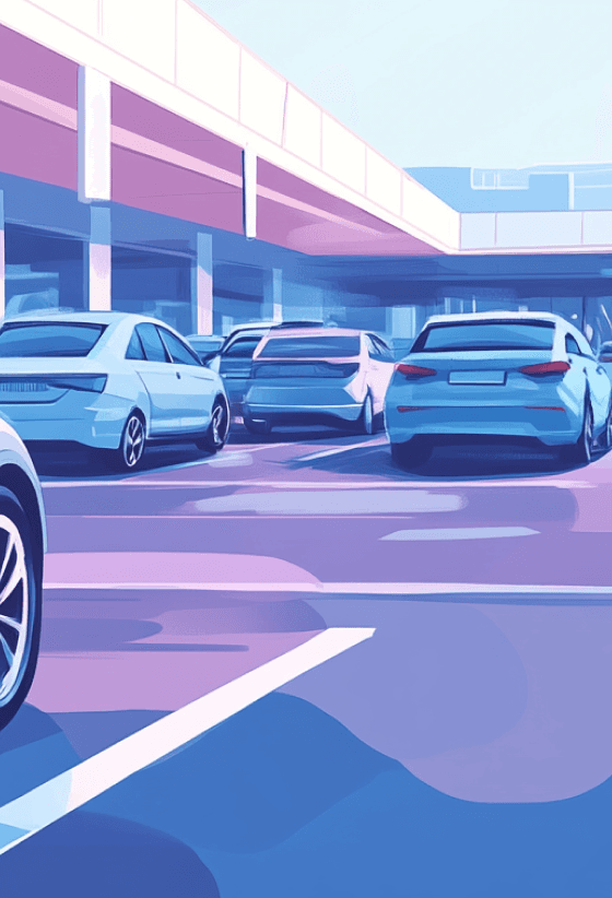 Illustration of cars parked in a carpark