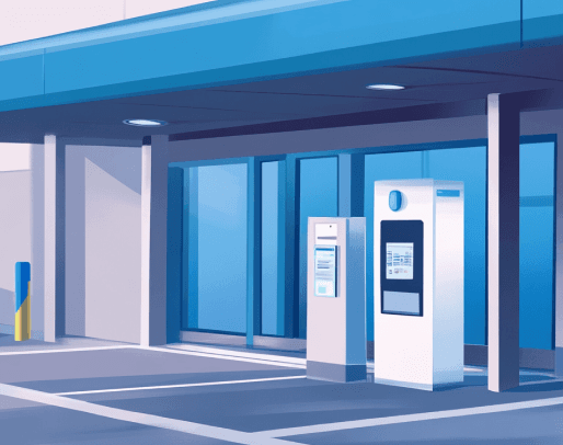 Illustration of a parking machine in a car park