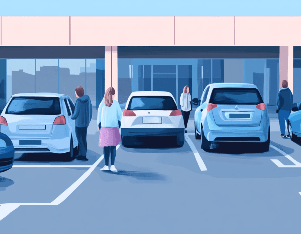 Illustration of a school carpark