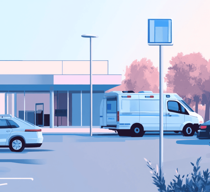 illustration of a hospital carpark