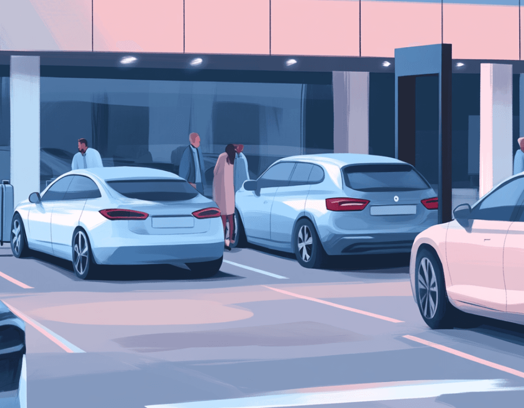 Illustration of cars parked in a carpark