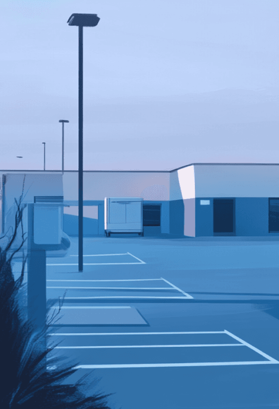 Illustration of an empty car park