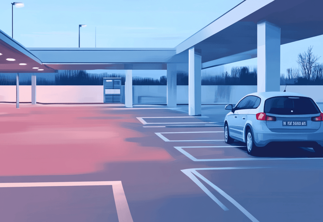 Car in a parking space illustration