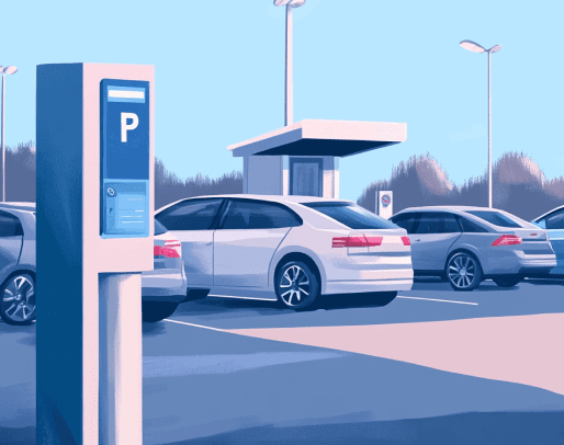 Illustration of a parking machine in a car park