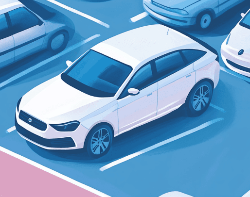 Illustration of a car in a car park