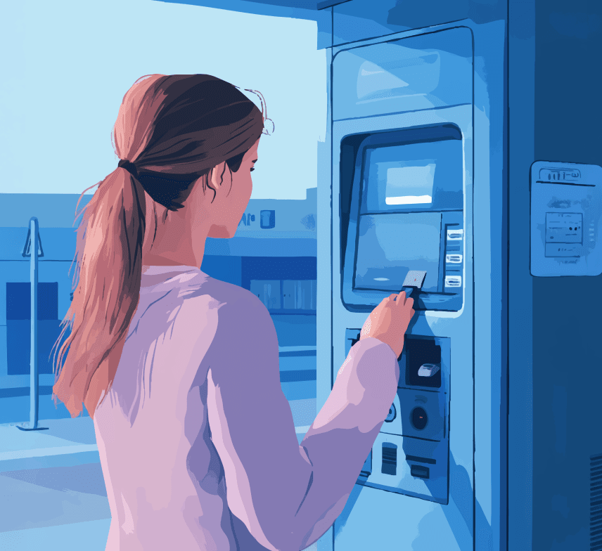 illustration of a woman paying for parking