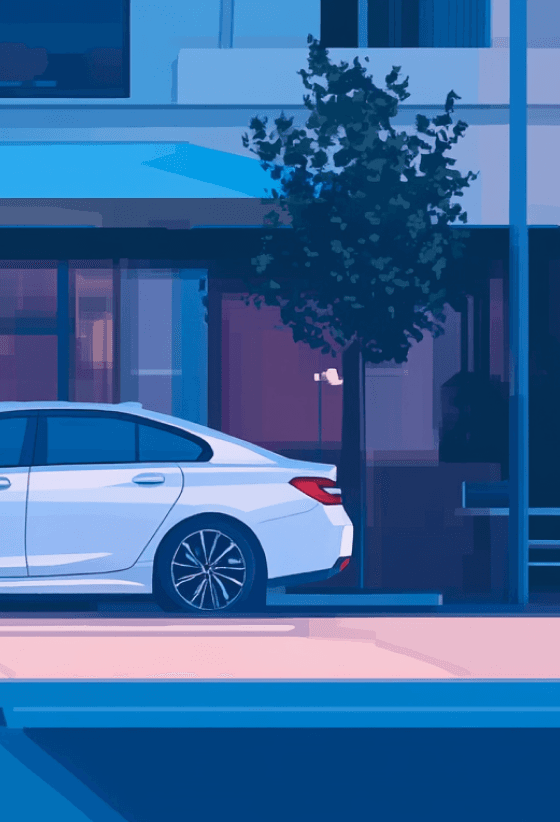 Illustration of a parked car