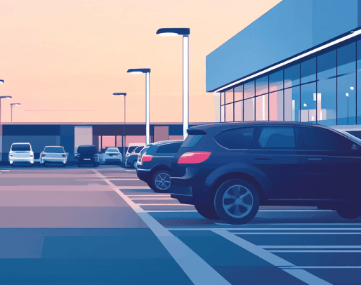 Illustration of a car in a car park