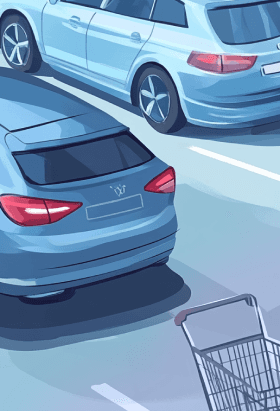 Illustration of a parked car