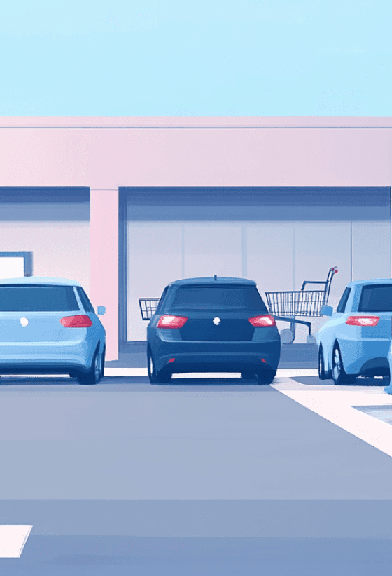 Illustration of cars in a carpark