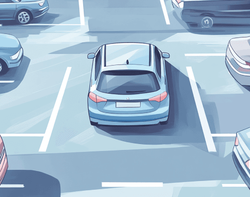 Illustration of a car in a carpark