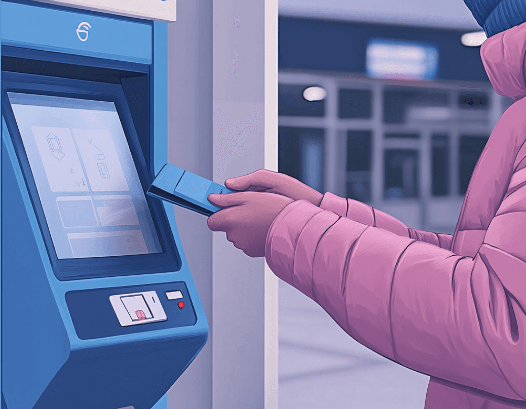 woman paying for parking