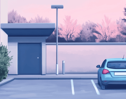 Illustration of a car parked in a car park